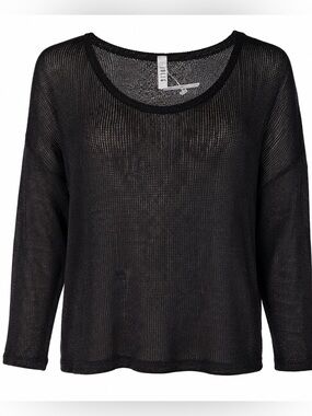 Sheer Knit Black Lightweight Sweater - Jolie- Oversized - Small